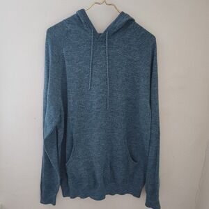 Sonoma Goods For Life Mens XXL Heathered Blue Knit Pullover Hoodie Sweater